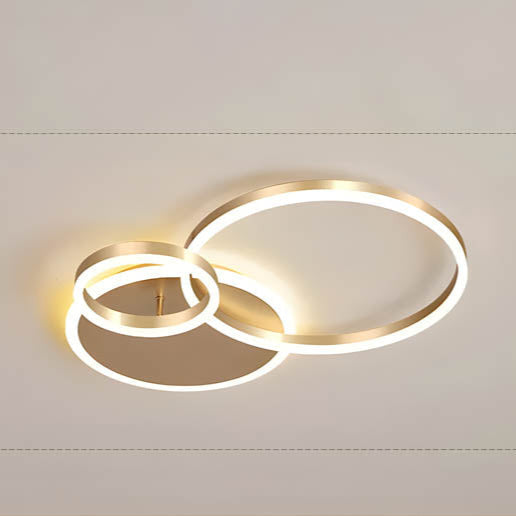 Moderne Deckenleuchte LED Aluminium Schwarz Wohnzimmer Schlafzimmer Design Beleuchtung Ringe minimalistisch | Restfield