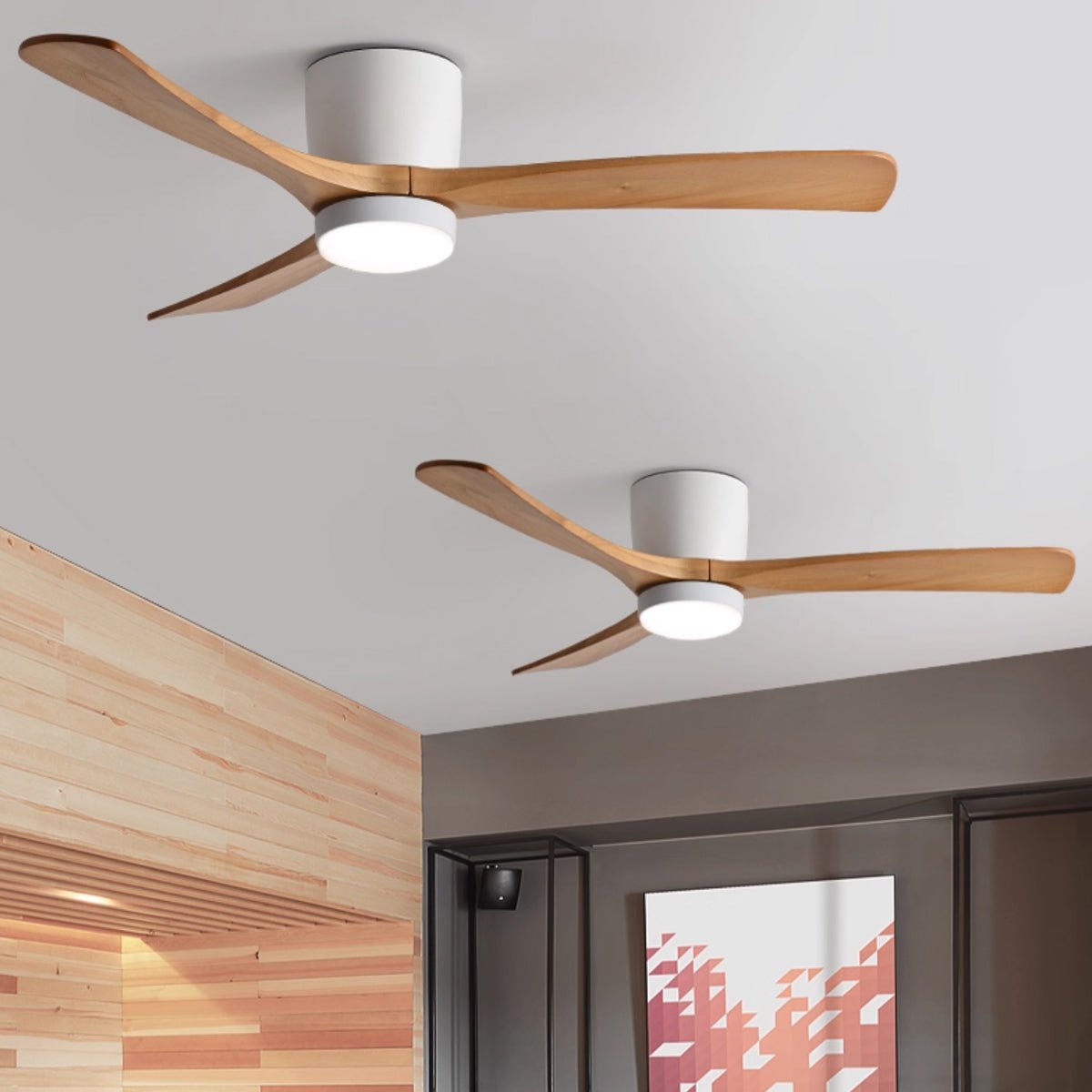 Ventilateur de plafond avec éclairage LED et pales en bois – Design scandinave | Restfield