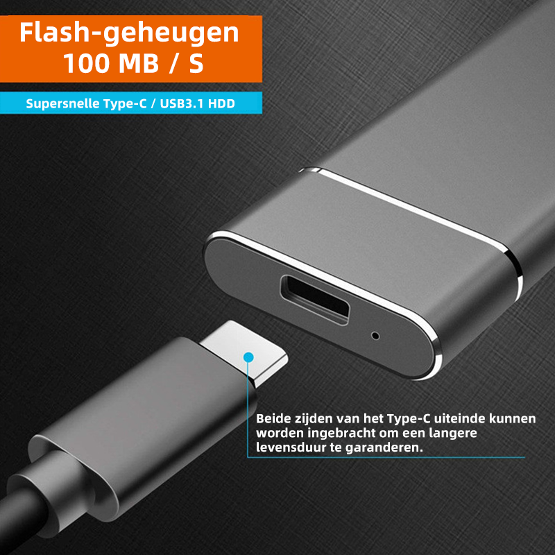 External Hard Drive 520MB/s USB-C 1TB 2TB Aluminum Silver Black Blue Red Portable SSD Storage Data | Sansoti