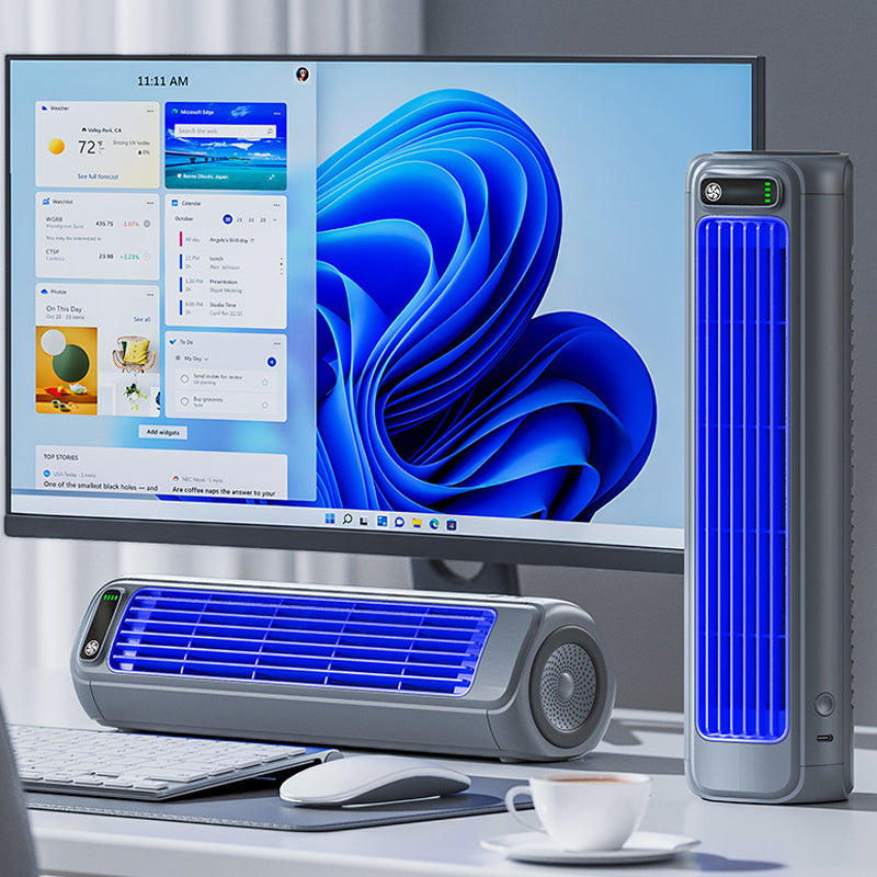 Draadloze Luchtkoeler USB Oplaadbaar Compacte Airco Ventilator Bureaukoeling Mobiele Koelunit Slaapkamer Kantoor Buiten Gebruik | Sansoti