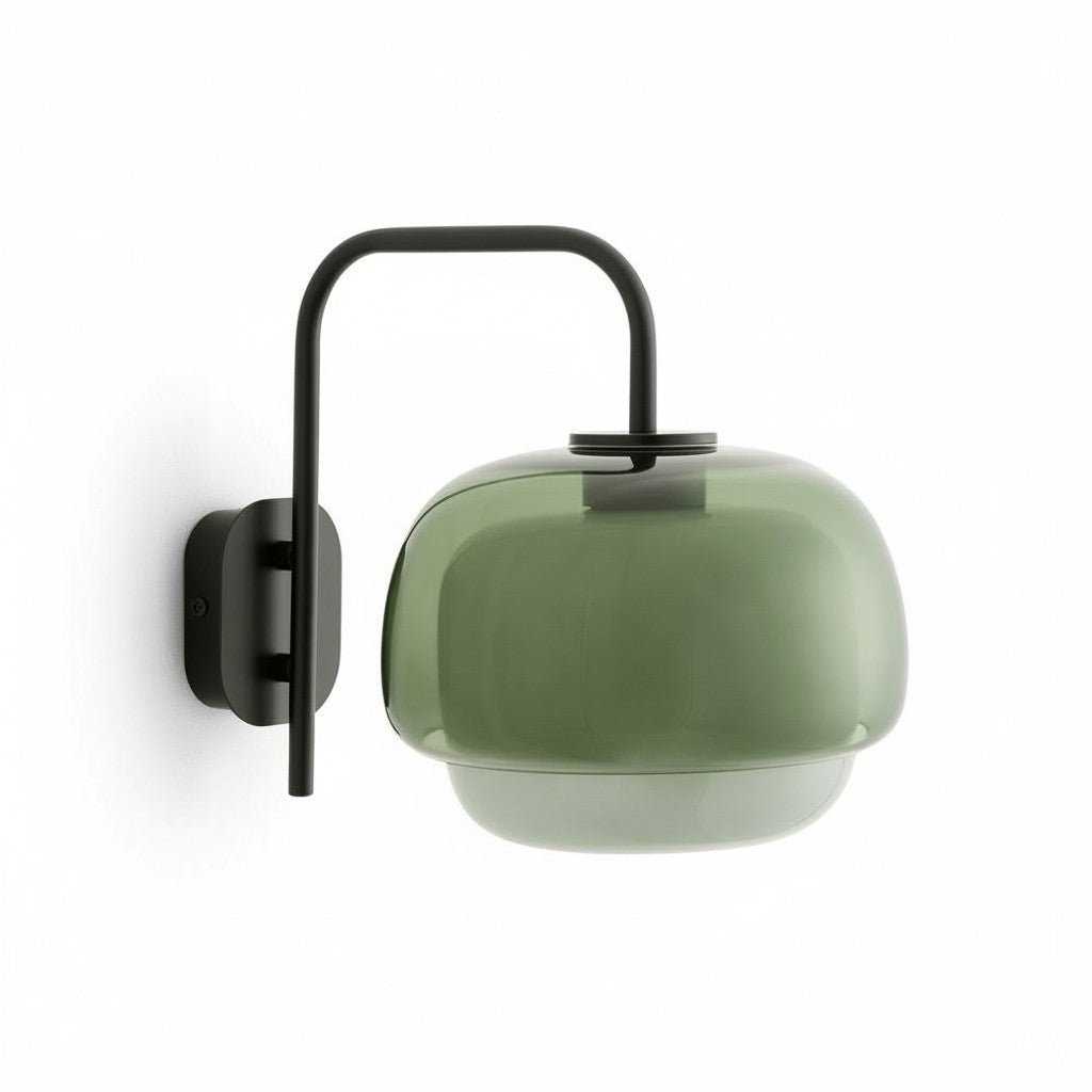 Gekleurde Glazen Wandlamp met Ronde Kap – Groen, Roze, Oranje – Moderne LED Verlichting | Sansoti