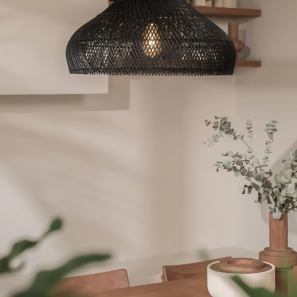 Hanglamp Rattan Bamboe Handgevlochten Bohemian Retro E27 Ø40 Ø60 Eetkamer | Sansoti