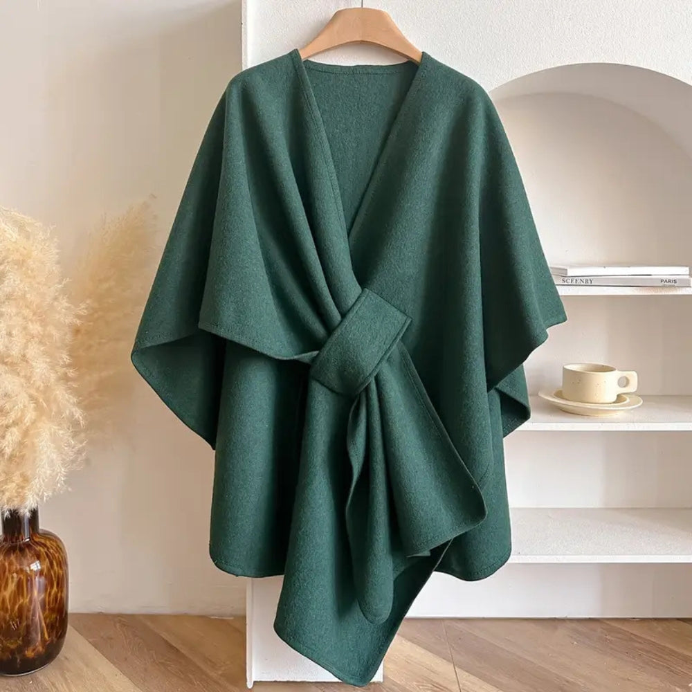 Lichte Poncho Cape met Bescherming tegen Wind en Kou – Warme Shawl voor Najaar en Winter | Sansoti