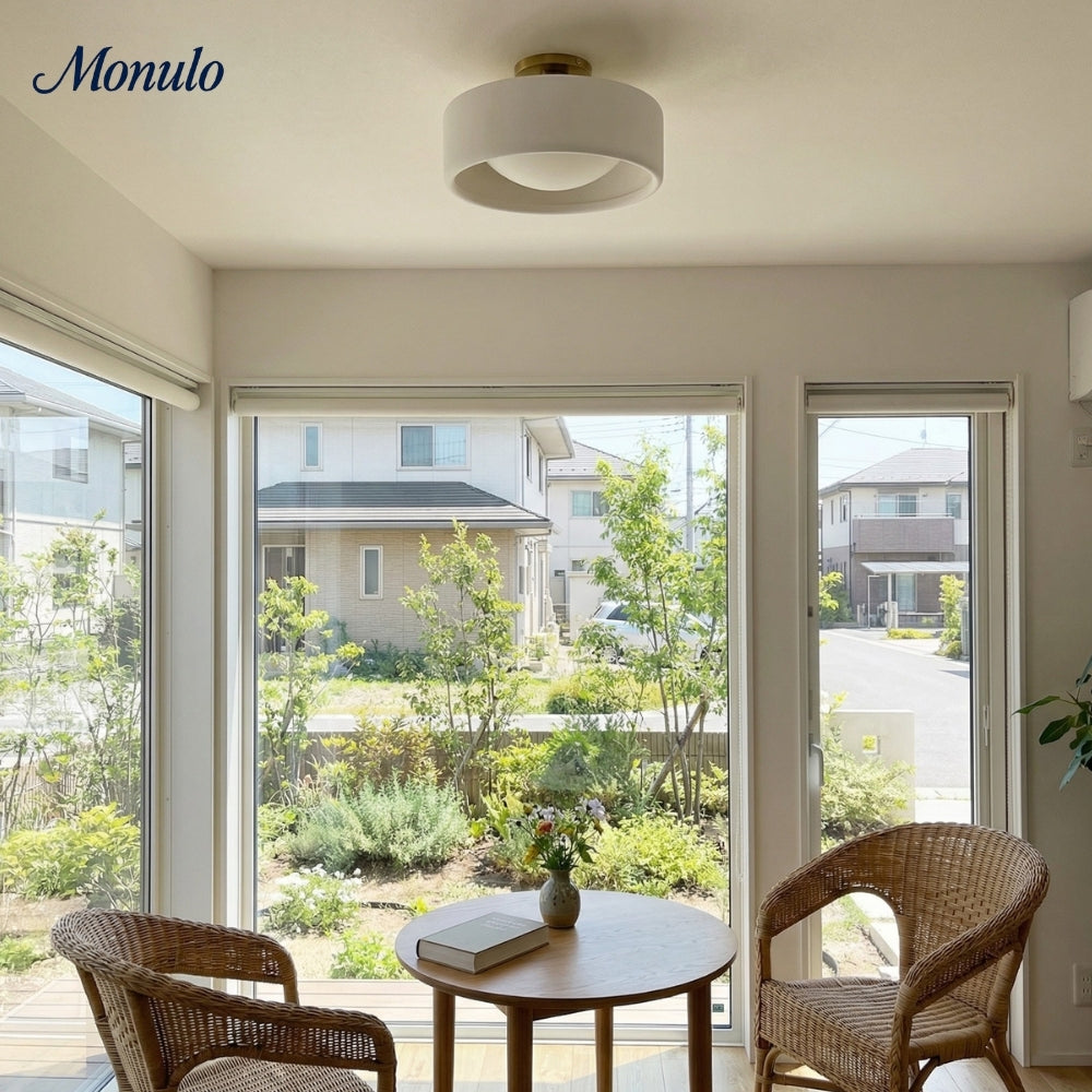 Porseleinen Plafondlamp met Strakke Montage – Moderne Lage Profiellamp Keramiek Opbouwverlichting | Sansoti