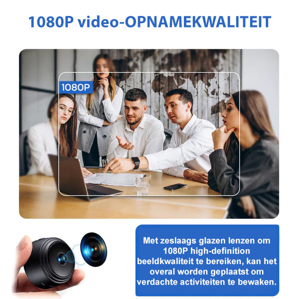 Compacte Beveiligingscamera Full HD 1080p WiFi Nachtzicht met Bewegingsdetectie voor Thuisbewaking en Kinderopvang | Sansoti