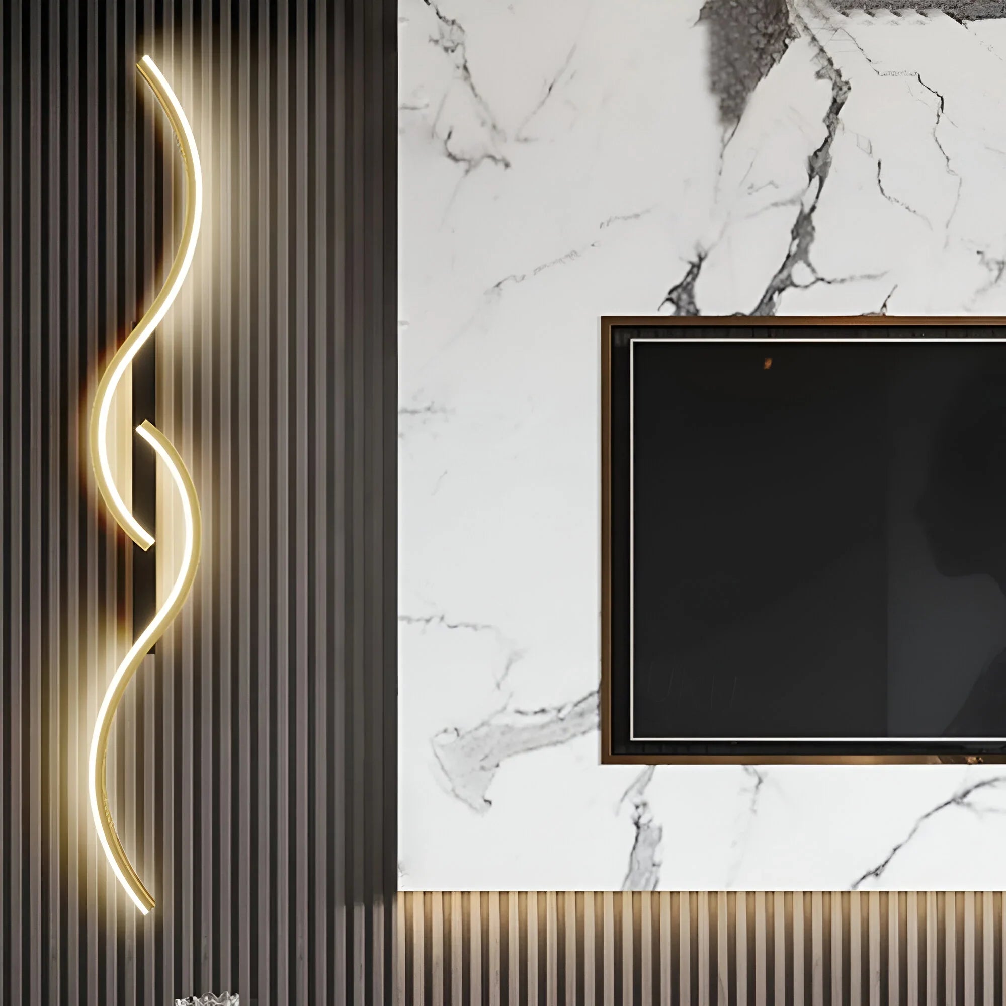 Moderne Gebogen Wandlamp voor Sfeervolle Binnenverlichting | Sansoti