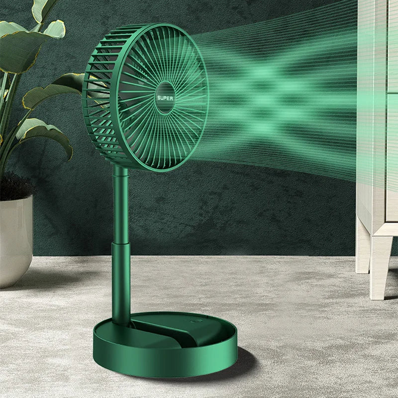 Foldable Table Fan USB Rechargeable with Five Speeds – Compact and Quiet | Sansoti
