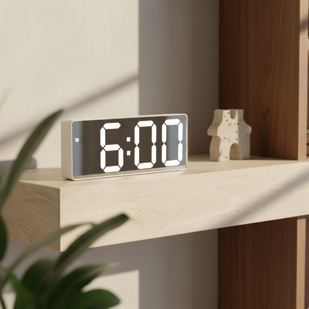 Digital Alarm Clock with Bright LED Display, Temperature Display and Alarm for Bedroom, Office and Bedside Table | Sansoti