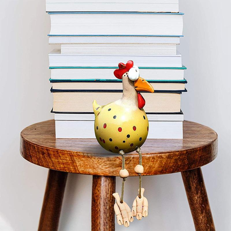 Ornement de jardin décoratif en forme de coq, en résine, avec pattes mobiles sensibles au vent, décoration extérieure pour balcon, terrasse et jardin | Sansoti