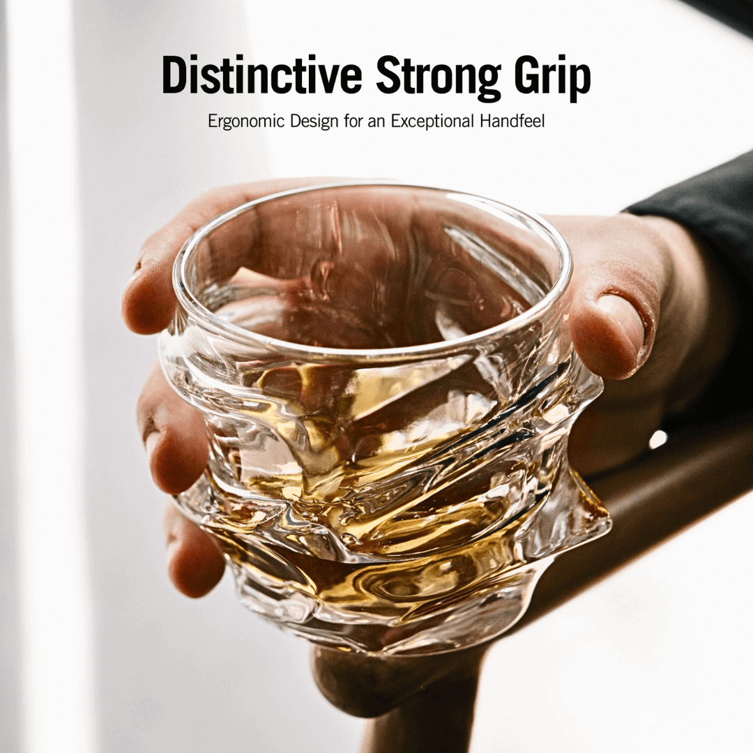 Japans Kristallen Whiskeyglas met Golfstructuur voor Optimale Grip Smaakbeleving en Stijlvol Serveren | Sansoti