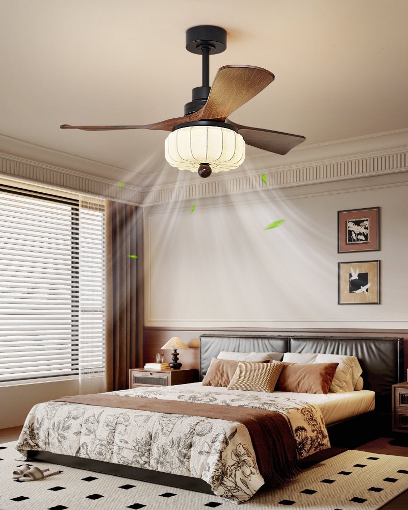 Vintage Ceiling Fan with Lighting and Remote Control – Modern Design with 6 Speeds | Sansoti