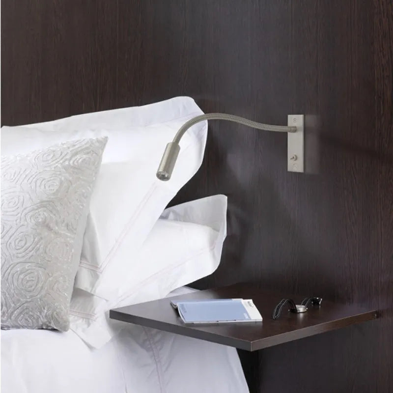 Adjustable LED Wall Lamp Metal Warm Light Reading Lamp Bedroom Bedside Lamp Spotlight Modern Design Chrome Bronze | Sansoti