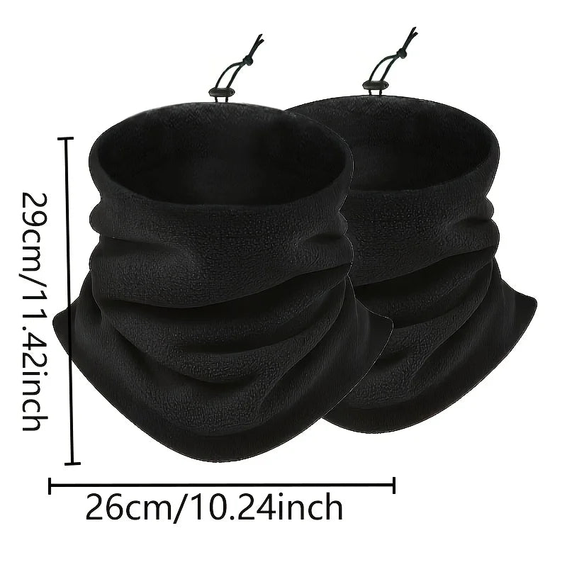 Fleece Bivakmuts met Nekwarmer Verstelbaar Windbestendig Dubbellaags Wintermasker Unisex Zwart Grijs | Sansoti
