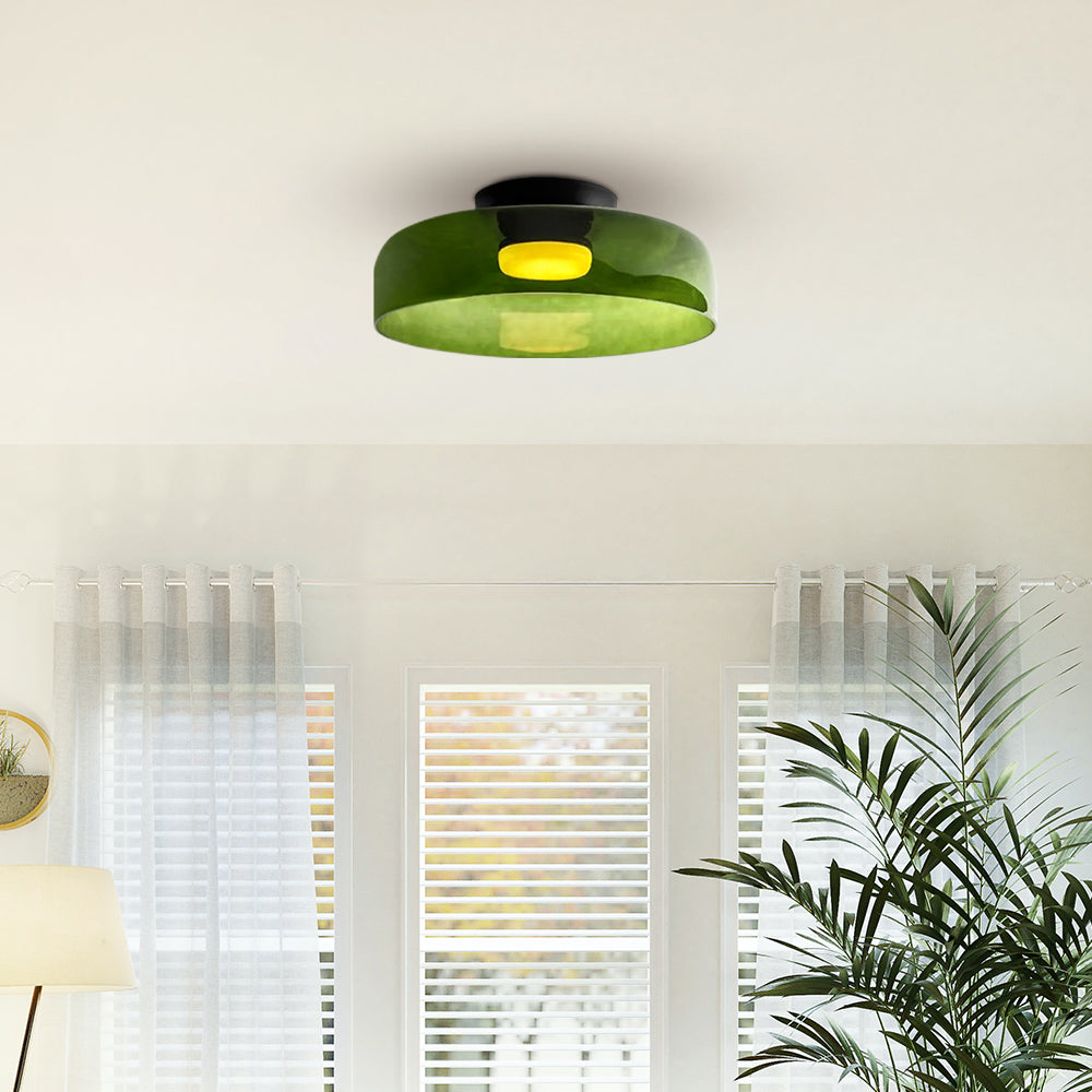 Design Glazen Plafondlamp met Gelaagde Structuur — Elegant Lichtspel voor Eetkamer, Woonkamer en Slaapkamer | Sansoti