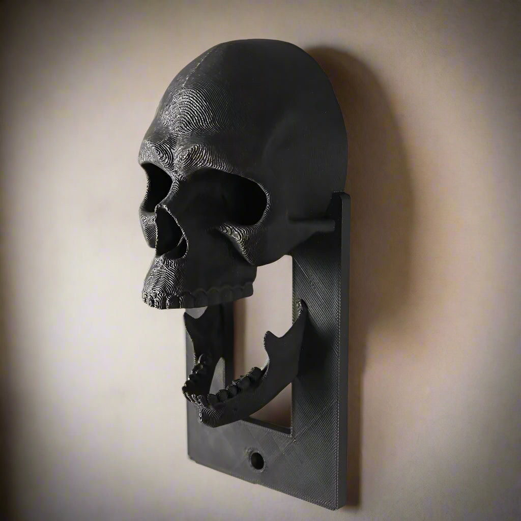 Gothic Skull Switch Plate 3D Wall Decoration Black for Atmospheric Spaces Gothic Interior Style | Sansoti