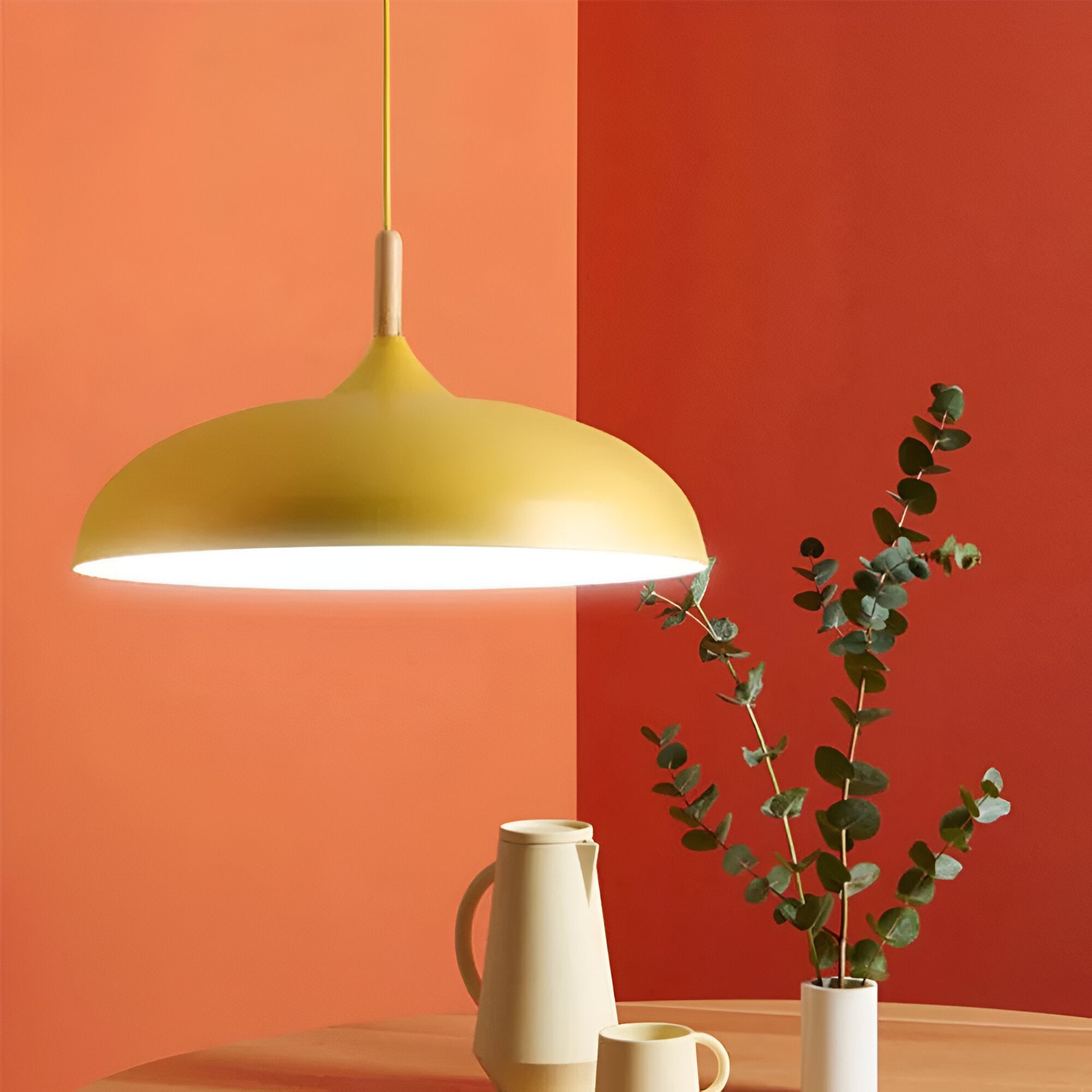 Suspension Bois Fer Scandinave Japandi Ronde E27 Ø35 Ø60 Salle à Manger Cuisine | Restfield