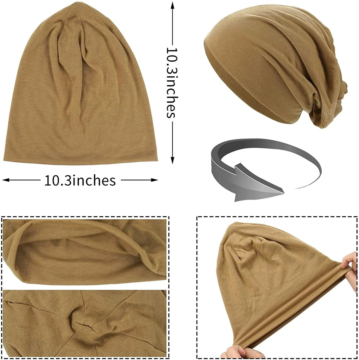 Slouch Beanie Hat Unisex Breathable Cotton Stretch Winter Autumn Soft Warm Streetwear Headwear | Sansoti