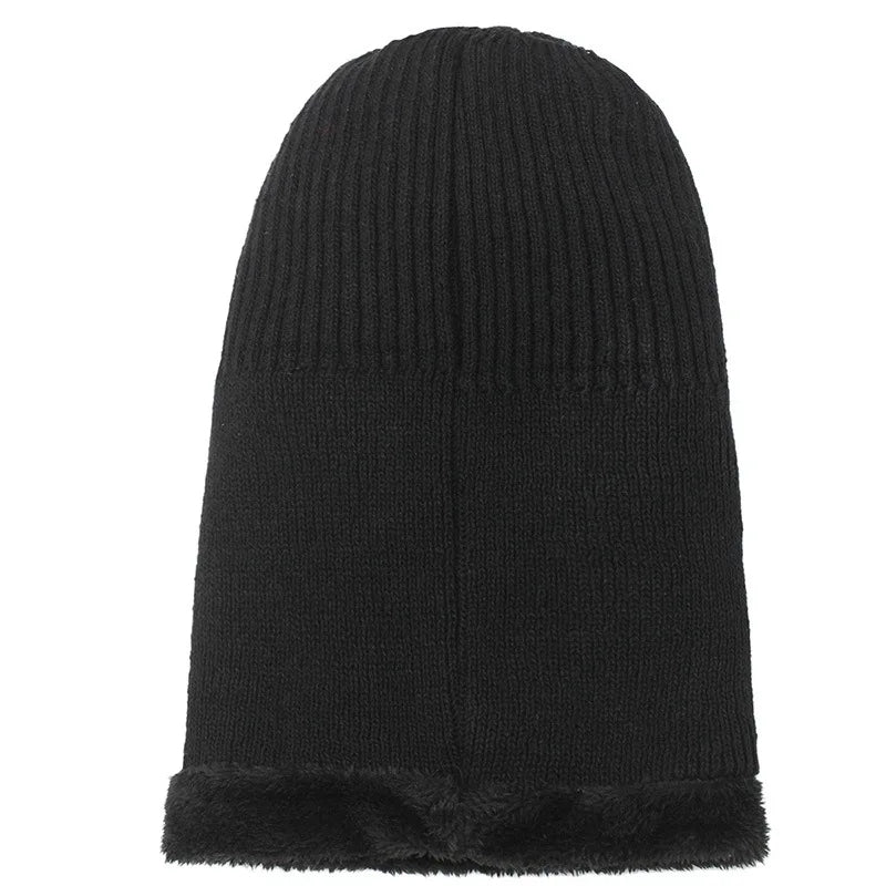 Knitted Balaclava with Visor Winter Hat Fleece Windproof Multifunctional Unisex Winter Sports | Sansoti