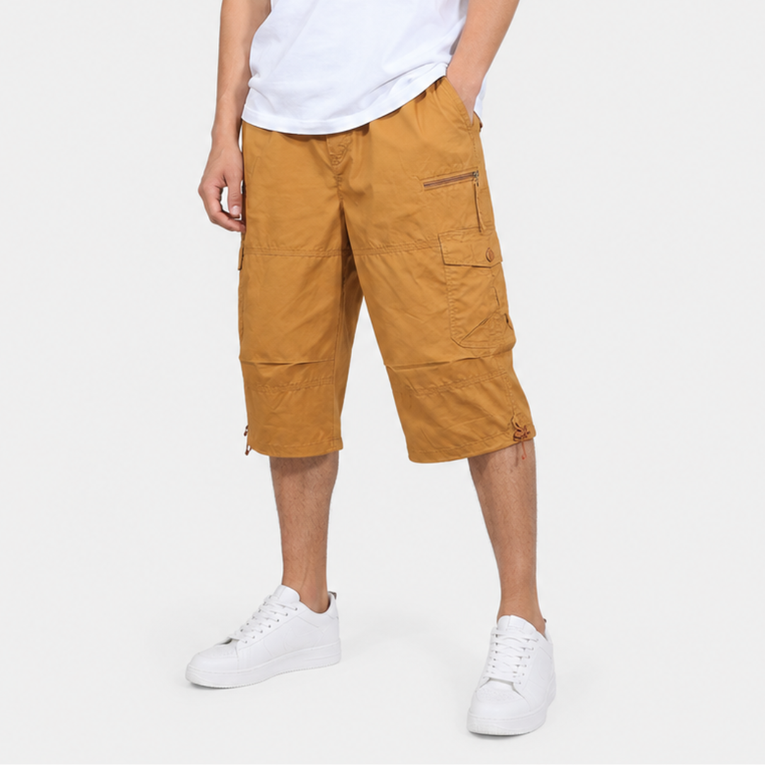 Cargo-Wandershorts für Herren Schnelltrocknend Bis zum Knie Mehrere Taschen Outdoor-Bermudashorts Elastischer Bund Sommer Casual | Sansoti