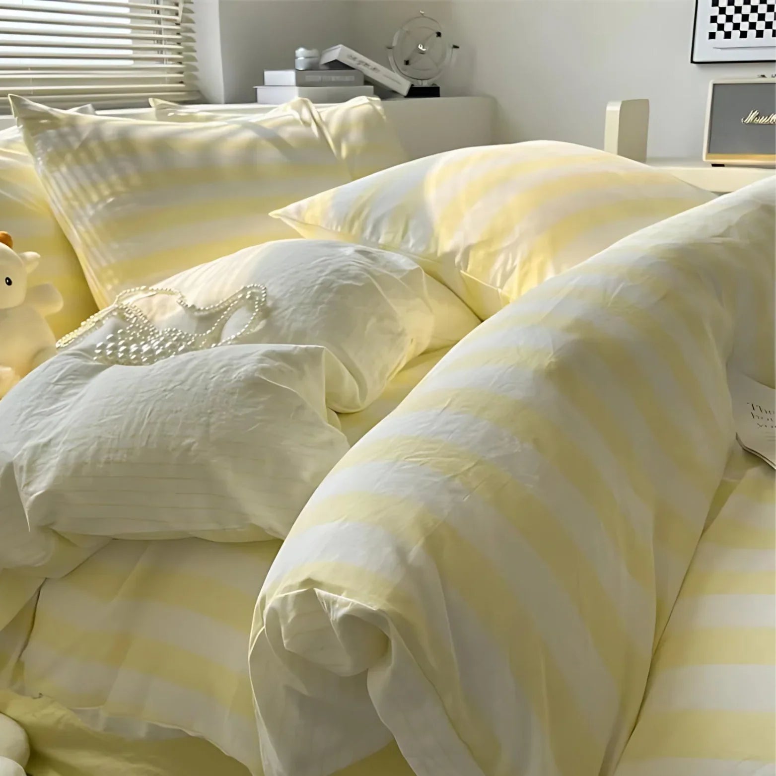 Parure de housse de couette Rayée Classique Simple Double Queen King Linge de lit | Restfield