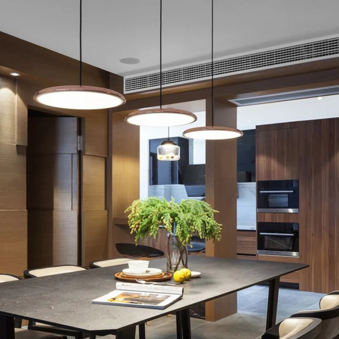 LED Hängelampe Metall Acryl 40 cm Blau Esstisch Wohnzimmer Flur Skandinavisches Design Minimalistisch | Restfield