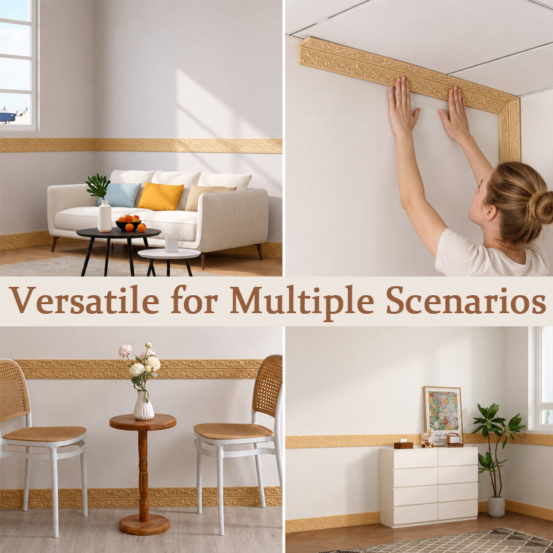 Self-Adhesive Decorative Wall Trim Vintage Finish for Walls and Furniture Flexible 10 Meter Peel and Stick | Sansoti