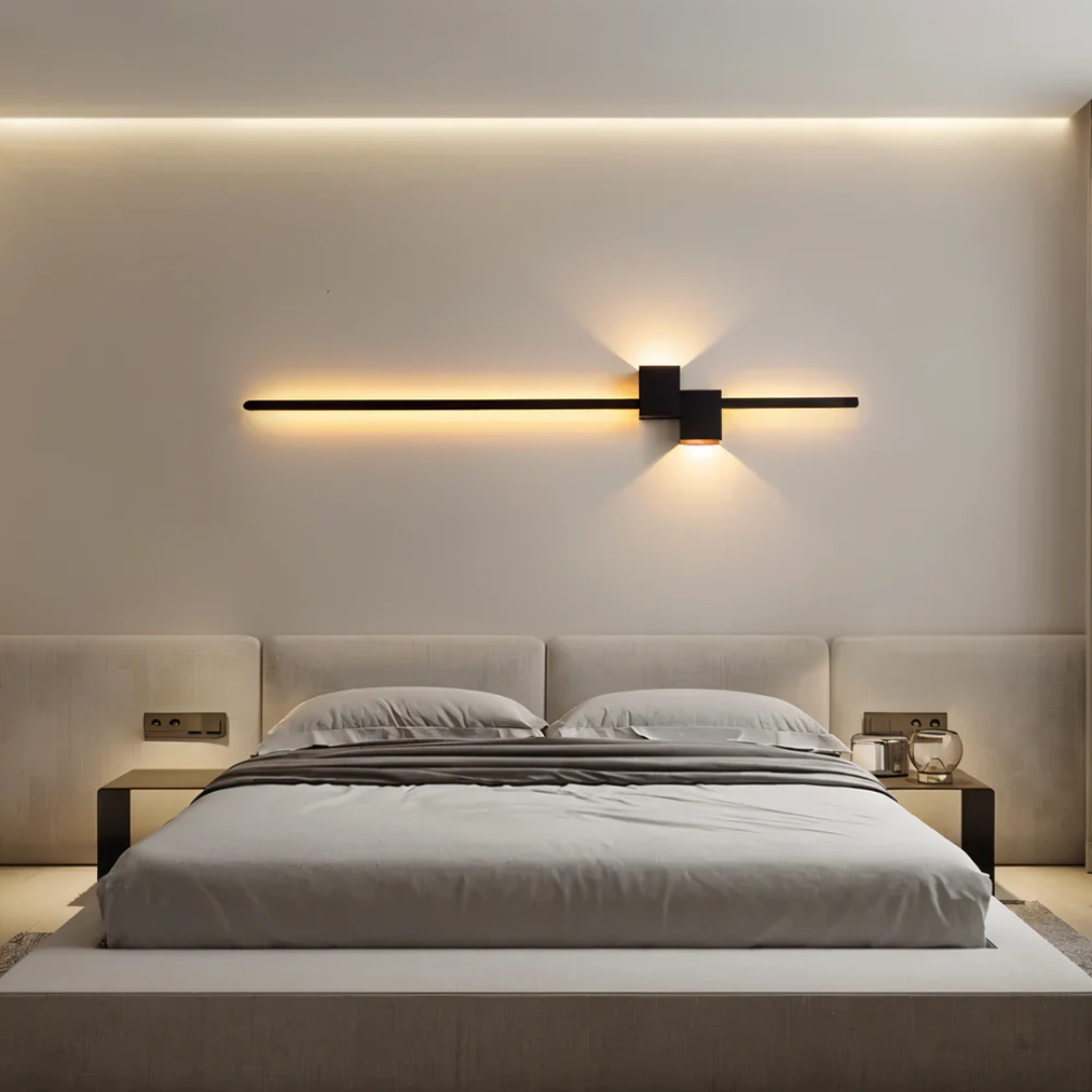Applique Murale LED Moderne Aluminium 62cm Blanc Chaud Noir Blanc Or | Restfield