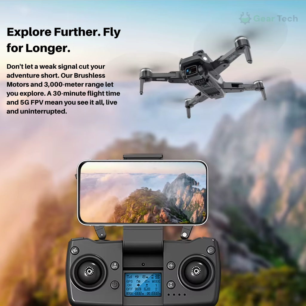 Professionele Camera Drone met 8K Dual Camera en GPS-stabilisatie – Borstelloze Motoren | Sansoti