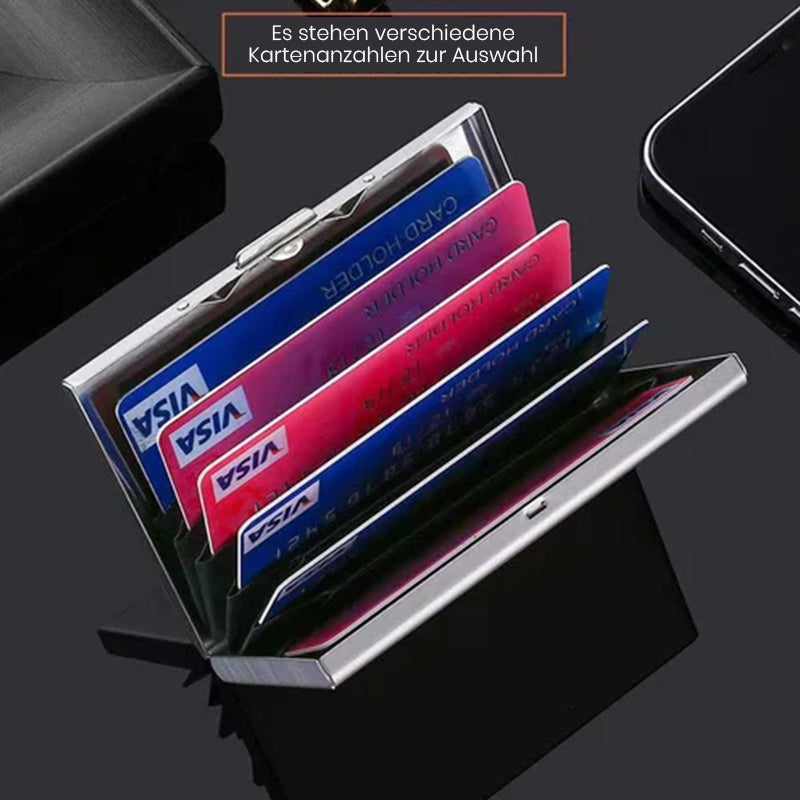 Kaarthouder met RFID-Bescherming Metalen Cardclip Zilver Zwart Goud | Sansoti