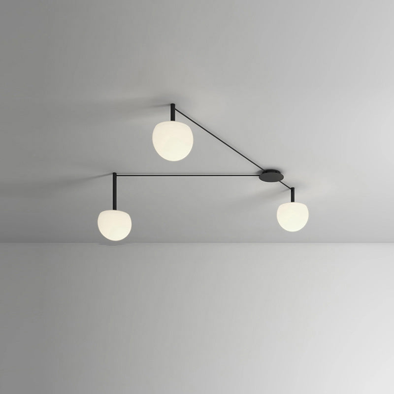 Deckenleuchte Glaskugeln Verstellbar Metall Weiß Wohnzimmer Schlafzimmer Modern | Restfield