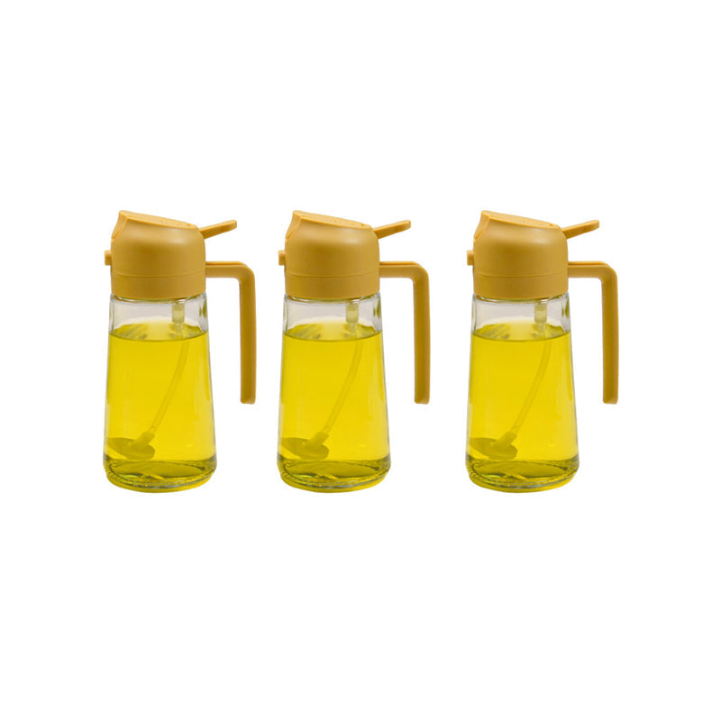 Vaporisateur et distributeur d’huile en verre 2-en-1, flacon à pompe et spray pour vinaigre et sauce soja, dosage en cuisine, huile 470ml | Sansoti