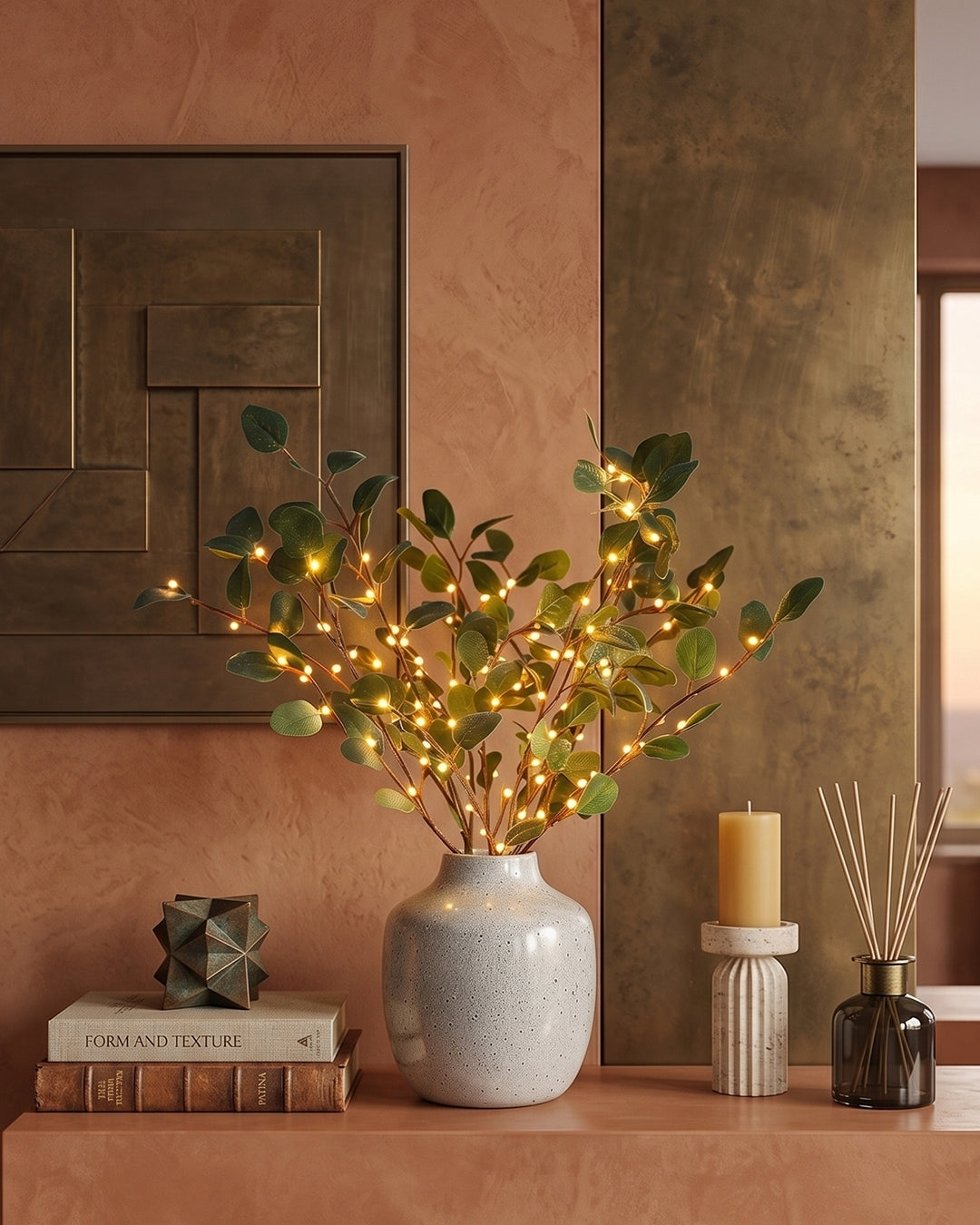 Decoratieve LED Verlichtingstak met Natuurlijke Bloesemvorm 70cm – Flexibele Sfeerverlichting voor Vazen en Schoorsteenmantels | Sansoti