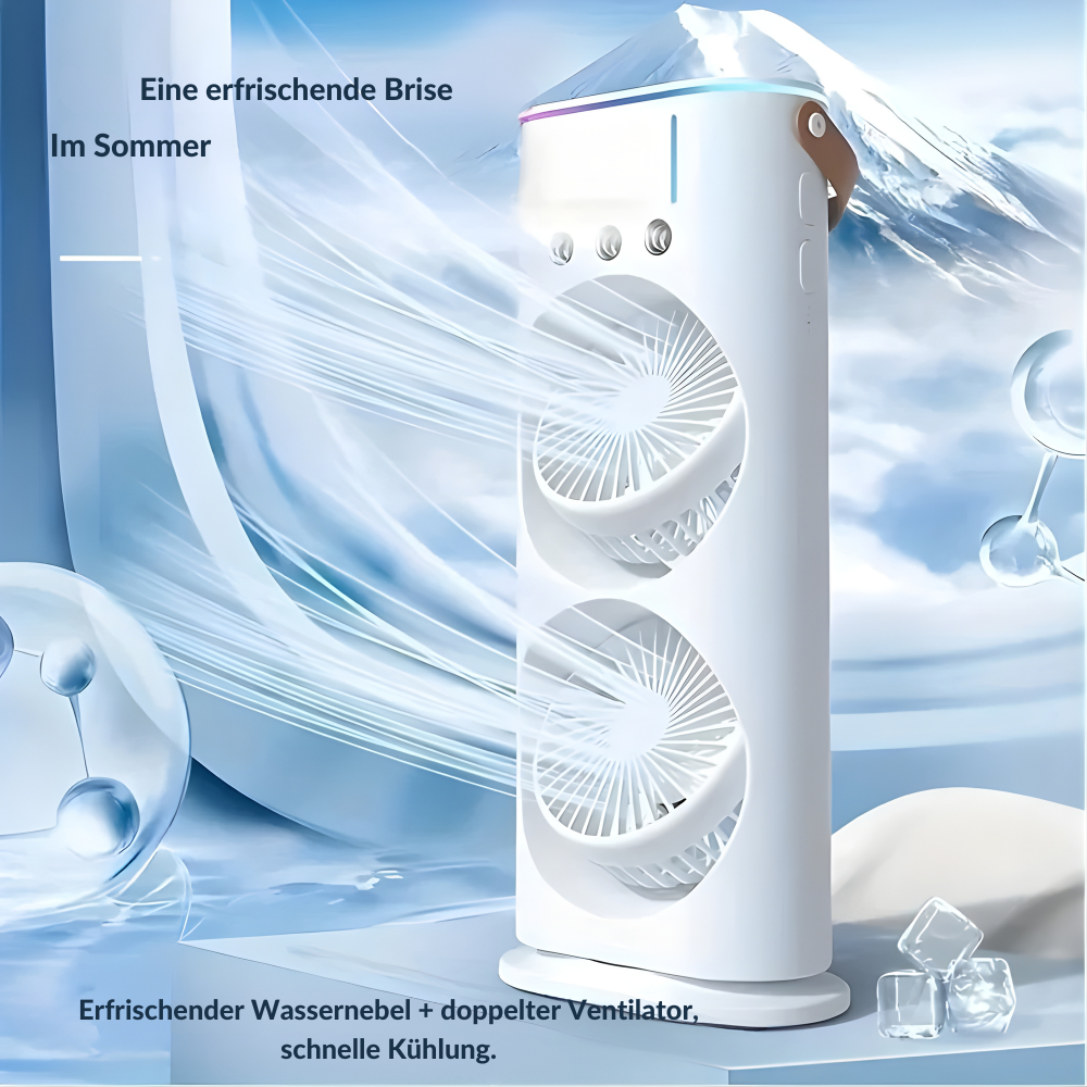 Portable USB Fan with Dual Heads and Mist Function for Home and Office | Sansoti