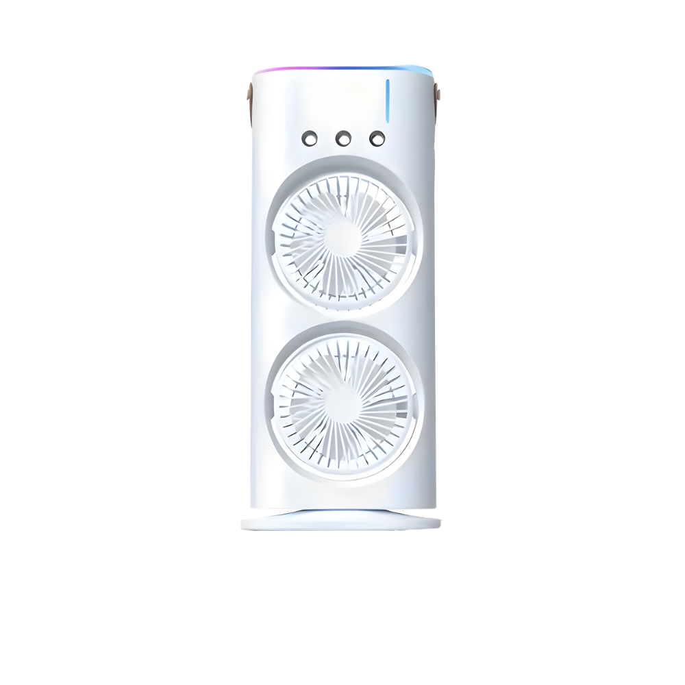 Portable USB Fan with Dual Heads and Mist Function for Home and Office | Sansoti