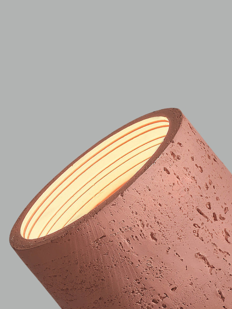 Cilindrische plafondlamp van travertijn – LED verlichting voor moderne interieurs | Sansoti