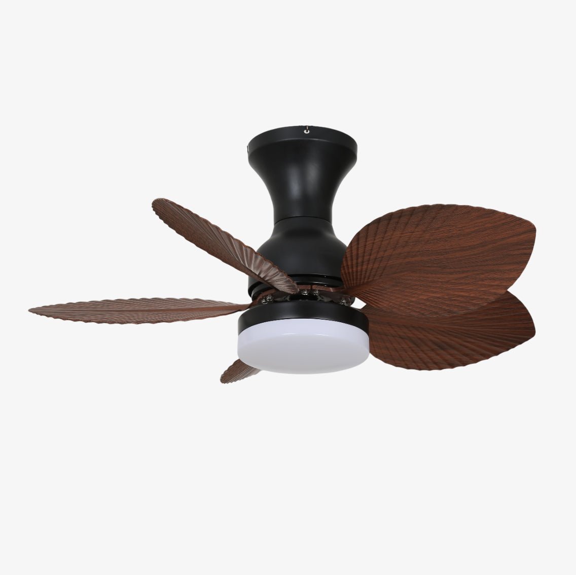 Plafondventilator met verlichting Florence in vintage houtlook — design plafondventilator met lamp, 6 snelheden, afstandsbediening, E27 of LED, geschikt voor woonkamer slaapkamer | Sansoti
