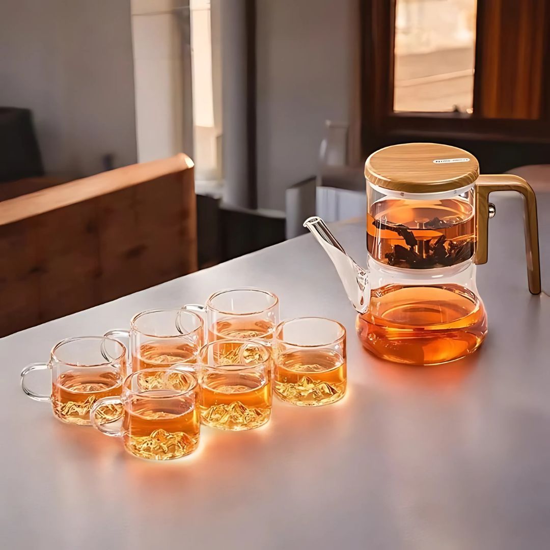 Glass Teapot with Magnetic Filter 740ml Borosilicate Heat-Resistant Removable Infuser Tea Brewing | Sansoti