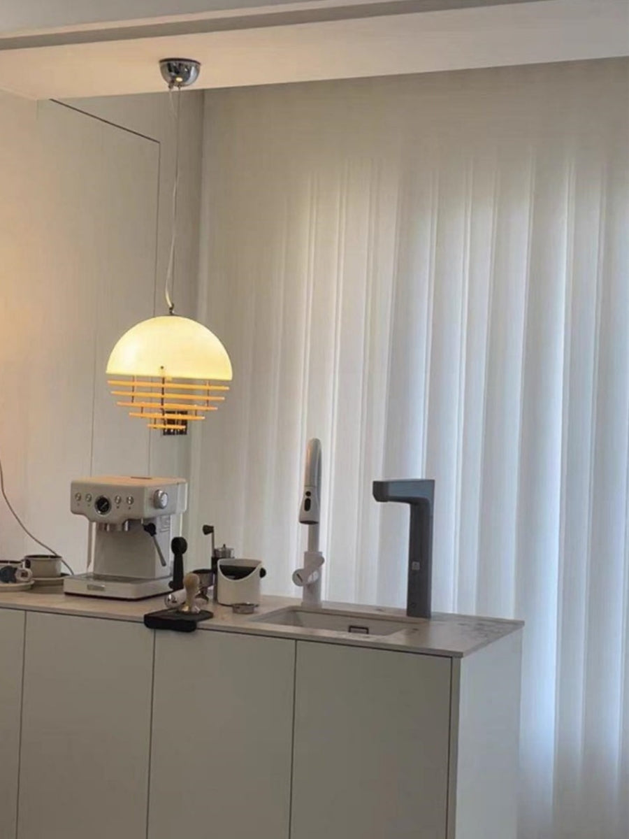 Stijlvolle Hanglamp Bauhaus Design Oranje-Wit Sfeerverlichting voor Moderne Interieurs | Sansoti