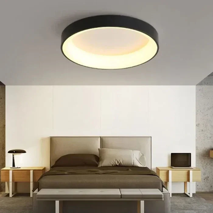 Runde LED-Deckenleuchte im skandinavischen Design, Weiß/Grau, Wohnzimmer, Schlafzimmer, Flur, energieeffizient, 30–60 cm | Sansoti