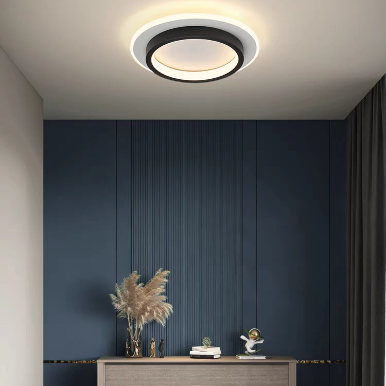 LED Deckenleuchte Rund 10W 20W Schwarz Weiß Schlafzimmer Flur Wohnzimmer Moderne Deckenbeleuchtung Niedrige Deckenlampe | Restfield
