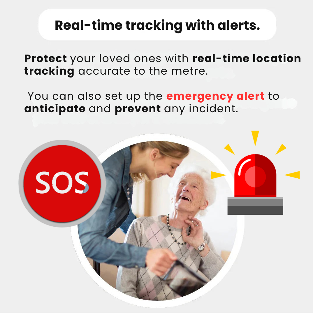 Compact GPS Tracker for Seniors with Real-Time Location Tracking, No Subscription, iOS Android Safety | Sansoti