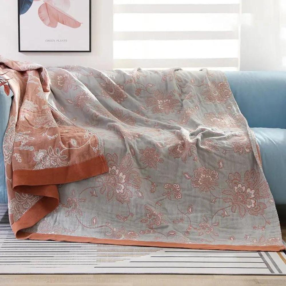 Jacquard Bloemendeken All-Season Ademend Licht Plaid Bedhoes Woonkamer Slaapkamer Decoratief Comfort | Sansoti