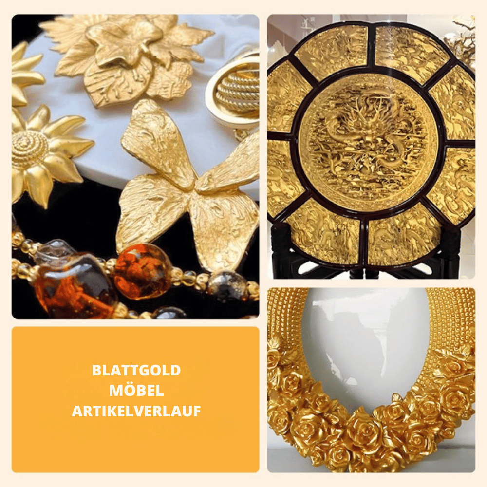 Metallic Bladverf met Penseel – Premium Goud en Zilver Metaaleffect voor Creatieve Projecten – Waterbasis Decoratieverf 200g | Sansoti