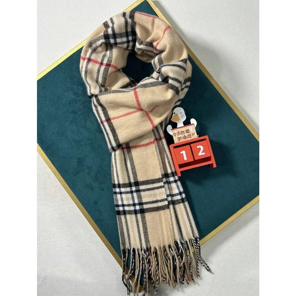 Checked Scarf with Soft Cashmere Touch, Winter Warmth for the Neck, Unisex Accessory for Men and Women, Outdoor | Sansoti