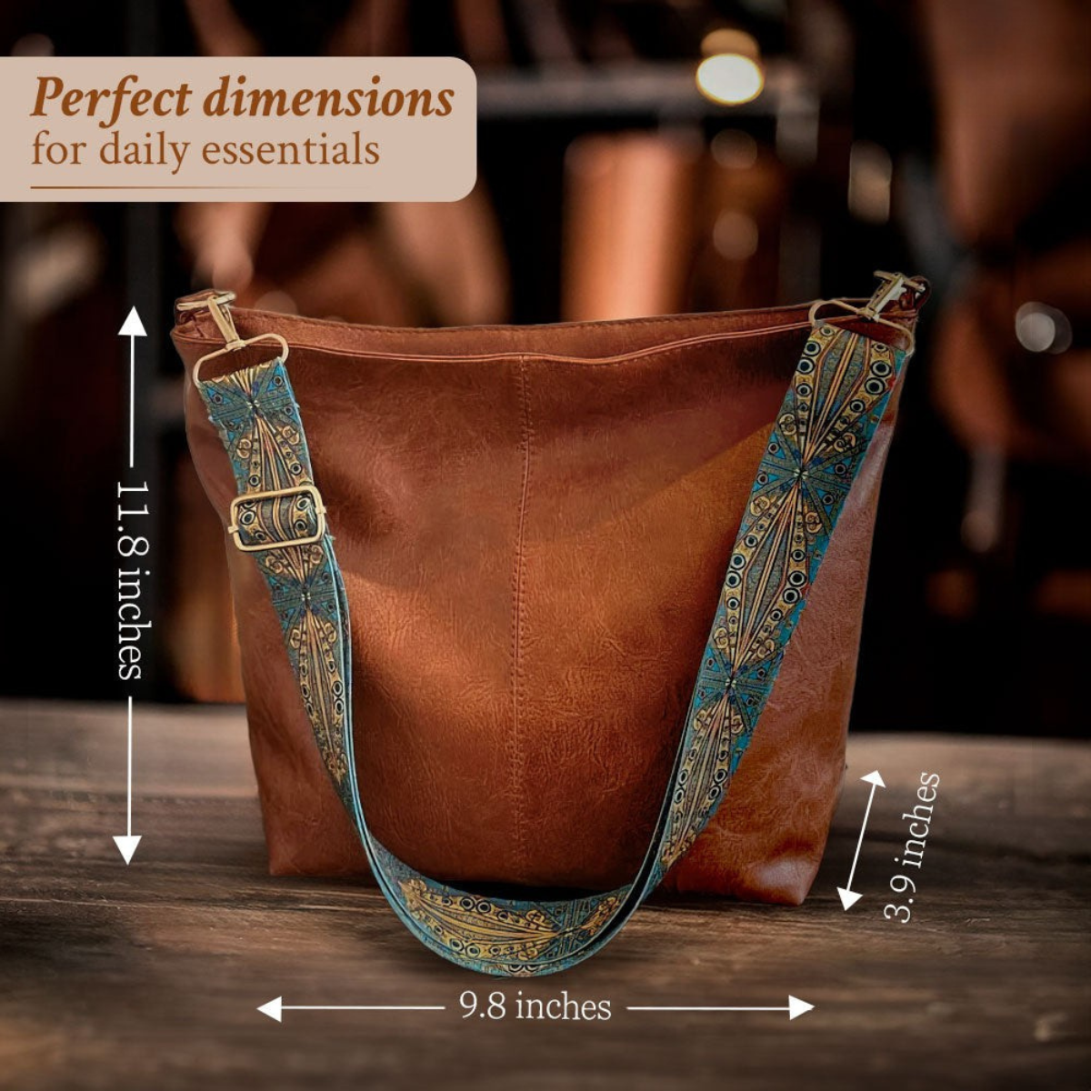 Leren Schoudertas Vintage Stijl Dames Cross-Body Handtas Verstelbare Riem Magnetische Sluiting Casual Chic | Sansoti