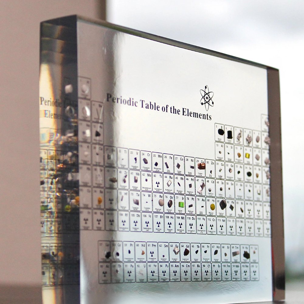Illuminated Periodic Table 83 Real Elements Acrylic Wood Display Chemistry Decoration Educational Gift | Sansoti