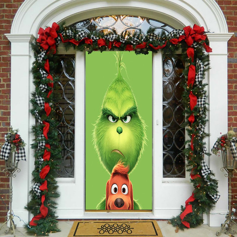 Kerstdeurposter Textiel 91x203 cm Feestelijke Thema's Herbruikbaar Duurzaam Voordeurversiering Kerstdecoratie | Sansoti