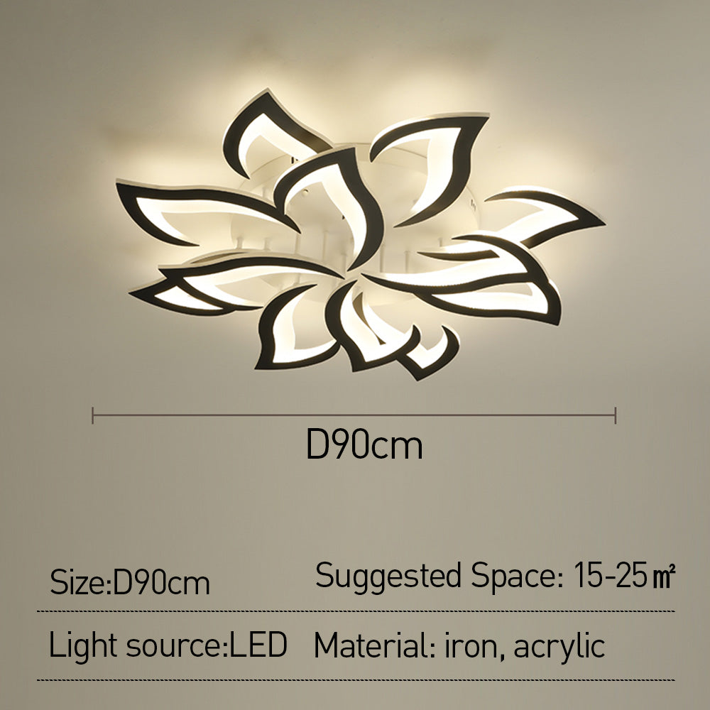 Lovela Flower Deckenleuchte LED 3200 Lumen Schwarz Wohnzimmer Schlafzimmer Design Deckenleuchte modern | Restfield