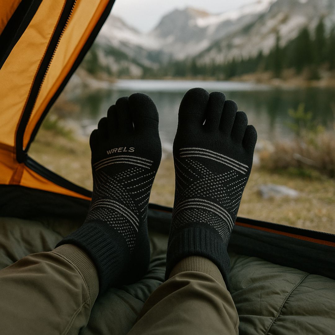Chaussettes à cinq orteils pour homme en laine mérinos, thermiques et chaudes – Chaussettes de randonnée pour sports d’hiver avec orteils séparés, pour activités de plein air | Sansoti
