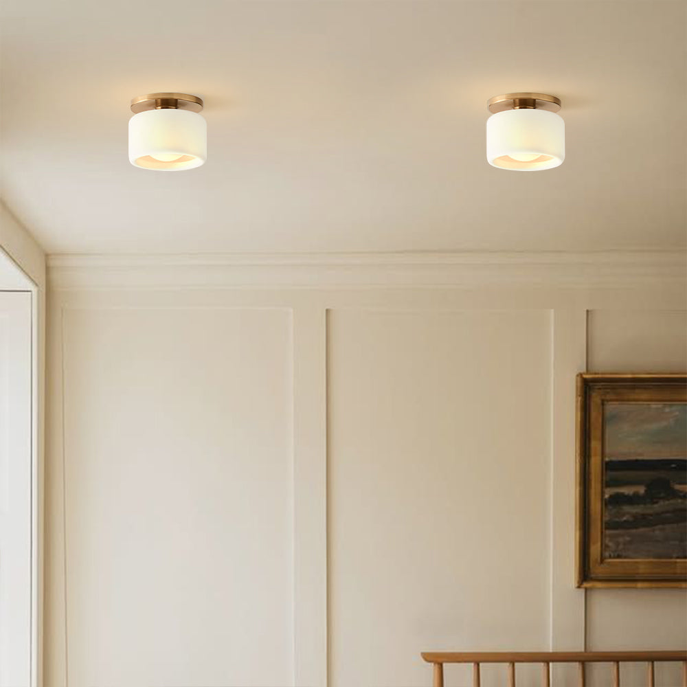 Keramische Plafondlamp Scandinavisch Design met Halfrond Porselein Kap | Sansoti
